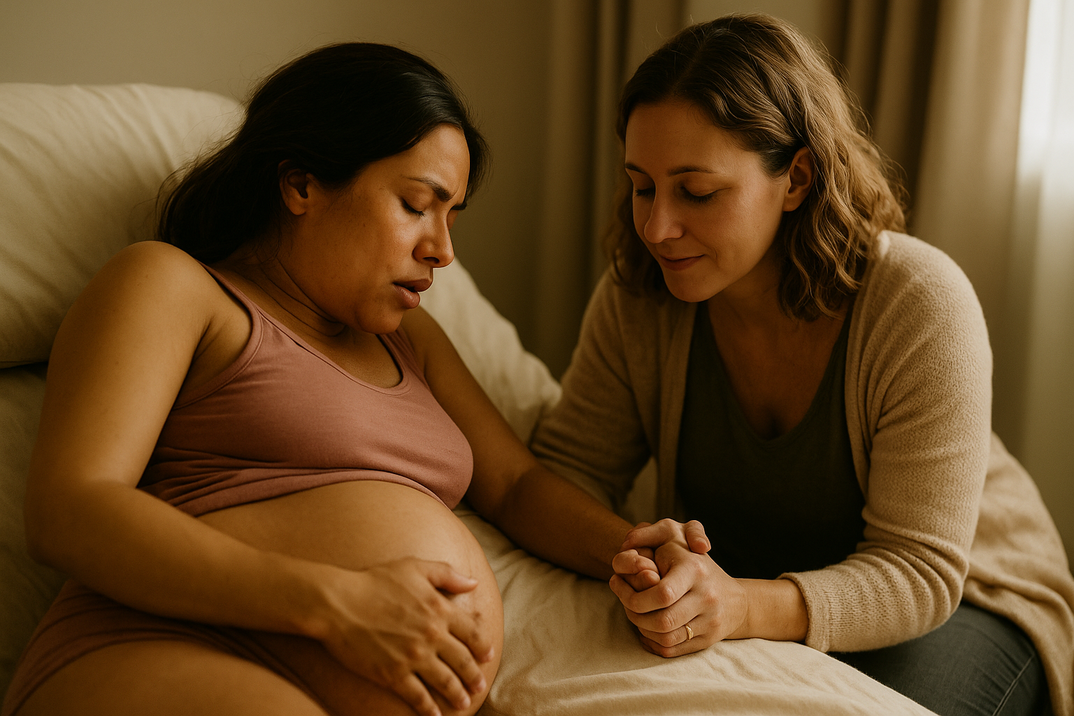 Doula supporting a pregnant mother